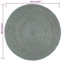 Ręcznie robiony dywan z juty, okrągły, 180 cm, oliwkowozielony