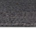 Ręcznie robiony dywan z juty, okrągły, 240 cm, ciemnoszary