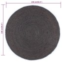 Ręcznie robiony dywan z juty, okrągły, 240 cm, ciemnoszary