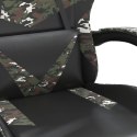 Fotel dla gracza z podnóżkiem, czarny i moro, sztuczna skóra