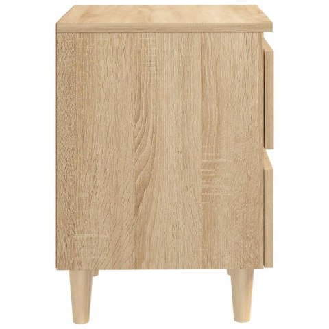 2 szafki nocne, sosnowe nogi, dąb sonoma, 40x35x50 cm