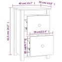 Szafka nocna, czarny, 40x35x61,5 cm, lite drewno sosnowe