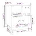 Szafki nocne, 2 szt., czarne, 40x34x45 cm, lite drewno sosnowe