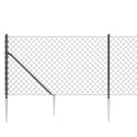Ogrodzenie z siatki, z kotwami, antracytowe, 1x10 m