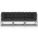 3-osobowa sofa ogrodowa z poduszkami, lite drewno sosnowe