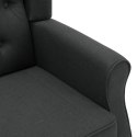 Fotel masujący z podnóżkiem, ciemnoszary, obity tkaniną
