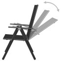 Składane krzesła ogrodowe, 4 szt., aluminium/textilene, czarne