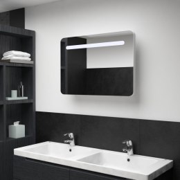 Szafka łazienkowa z lustrem i LED, 80 x 9,5 x 55 cm