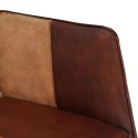 Fotel z podnóżkiem, brązowy, naturalna skóra i płótno