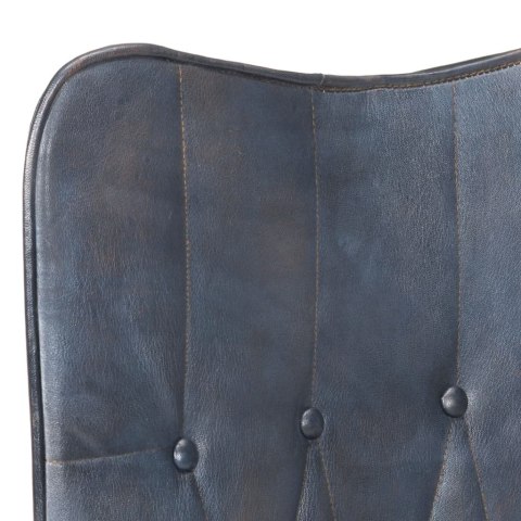 Fotel z wysokim oparciem, szary, skóra naturalna