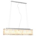 Lampa sufitowa z kryształowymi koralikami, srebrna, 104 cm, E14