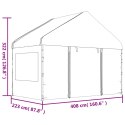 Namiot ogrodowy z dachem, biały, 4,46x4,08x3,22 m, polietylen