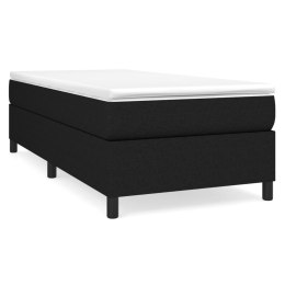 Łóżko kontynentalne z materacem, czarne, tkanina 90x190 cm