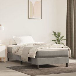 Łóżko kontynentalne z materacem, jasnoszare, aksamit, 80x200 cm