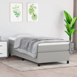 Łóżko kontynentalne z materacem, jasnoszare, tkanina, 80x200 cm