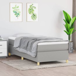 Łóżko kontynentalne z materacem, jasnoszare, tkanina, 90x200 cm