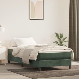 Łóżko kontynentalne z materacem, zielone, aksamit, 100x200 cm
