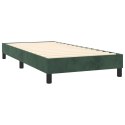 Łóżko kontynentalne z materacem, zielone, aksamit, 90x200 cm