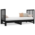 Łóżko rozsuwane, czarne, 2x(90x190) cm, lite drewno sosnowe