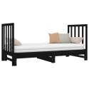Łóżko rozsuwane, czarne, 2x(90x190) cm, lite drewno sosnowe