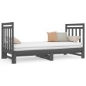 Łóżko rozsuwane, szare, 2x(90x190) cm, lite drewno sosnowe
