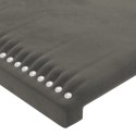 Rama łóżka z zagłówkiem, ciemnoszara, 120x200 cm, aksamitna