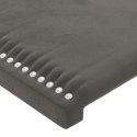 Rama łóżka z zagłówkiem, ciemnoszara, 200x200 cm, aksamitna