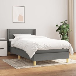 Łóżko kontynentalne z materacem, ciemnoszara tkanina 80x200 cm