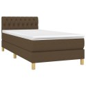Łóżko kontynentalne z materacem, brązowe, 90x200 cm, tkanina
