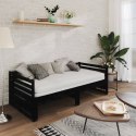Łóżko wysuwane, lite drewno sosnowe, czarne, 2x(90x200) cm