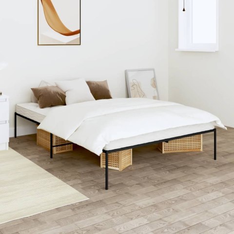 Metalowa rama łóżka, czarna, 120x190 cm