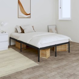 Metalowa rama łóżka, czarna, 135x190 cm