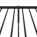 Metalowa rama łóżka z wezgłowiem, czarna, 100x200 cm