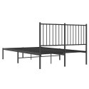 Metalowa rama łóżka z wezgłowiem, czarna, 120x190 cm