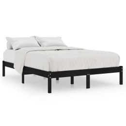 Rama łóżka, czarna, lite drewno sosnowe, 120x190 cm