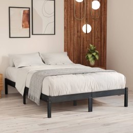 Rama łóżka, szara, lite drewno sosnowe, 135x190 cm