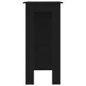 Stolik barowy z półkami, czarny, 102x50x103,5 cm, płyta wiórowa
