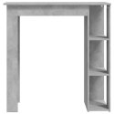Stolik barowy z półkami, szarość betonu, 102x50x103,5 cm