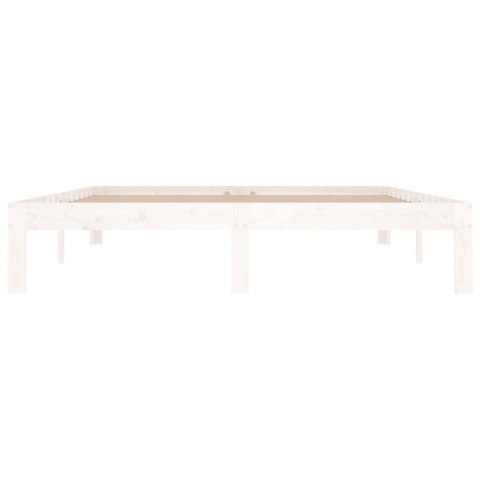 Rama łóżka, biała, lite drewno, 150x200 cm, King Size