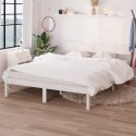 Rama łóżka, biała, lite drewno sosnowe, 150x200 cm, UK King