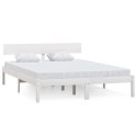 Rama łóżka, biała, lite drewno sosnowe, 150x200 cm, UK King