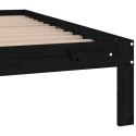 Rama łóżka, lite drewno, czarna, 135x190 cm, 4FT6, podwójna