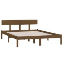 Rama łóżka, miodowy brąz, drewno sosny, 135x190 cm, pojedyncza
