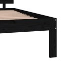 Rama łóżka, czarna, lite drewno sosnowe, 140x200 cm
