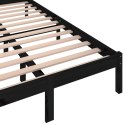 Rama łóżka, lite drewno sosnowe, 120 x 200 cm, czarna
