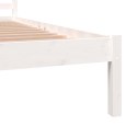 Rama łóżka, lite drewno sosnowe, 135x190 cm, biała, podwójna