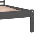 Rama łóżka, lite drewno sosnowe, 135x190 cm, szara, podwójna