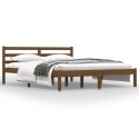 Rama łóżka, lite drewno sosnowe, 150x200 cm, miodowy brąz