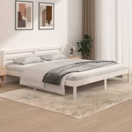 Rama łóżka, lite drewno sosnowe, 180x200 cm, biała, Super King