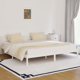 Rama łóżka, lite drewno sosnowe, 200x200 cm, białe
